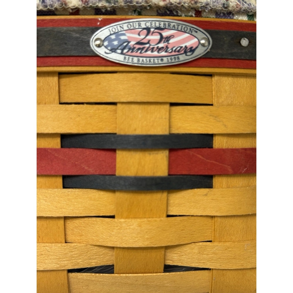 Longaberger Bee Basket 1998 25th Anniversary Square Basket‎